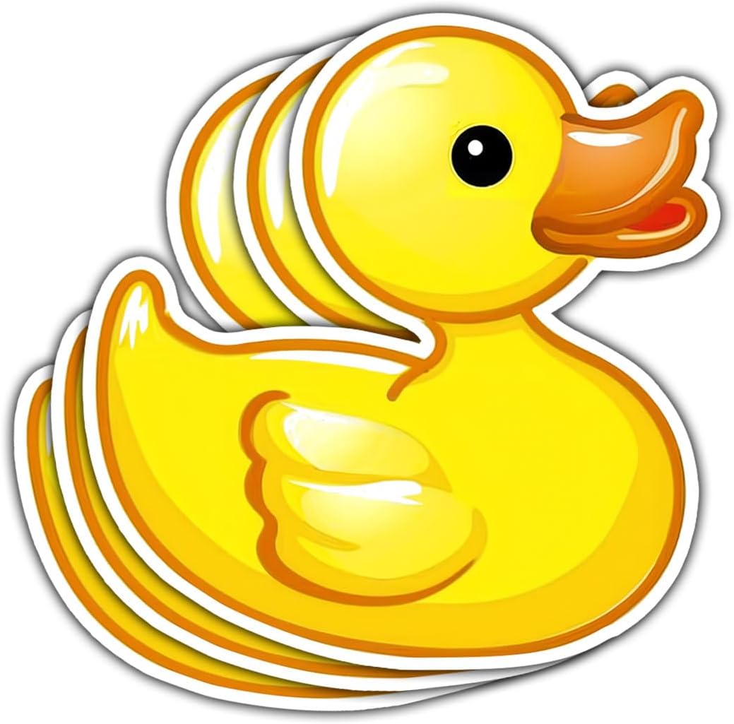 (3Pcs) Yellow Duck Sticker Funny Meme Cute Duck Decal, Duck Vinyl Sticker, Rubber Duck Sticker, Find The Duck Vinyl Sticker - Stickers for Laptop Water Bottle Phone Car Window Helmet 3 Inches (D2)