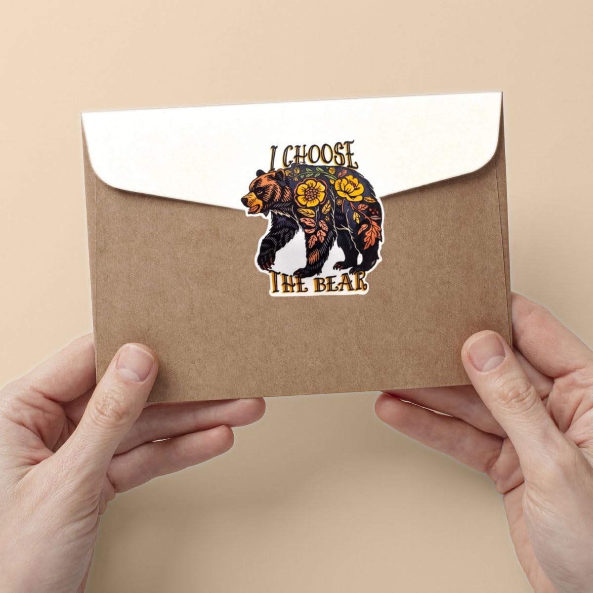 (3pcs) I Choose The Bear Sticker, Bear Sticker Die-Cut Waterproof Vinyl Sticker Laptop Water Bottle Window Phone Helmet