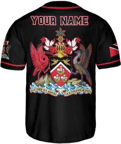Podagree Personalized Trinidad & Tobago Baseball Jersey, Trinidad and Tobago Proud Flag Shirt Coat of Arms Gift Men Women