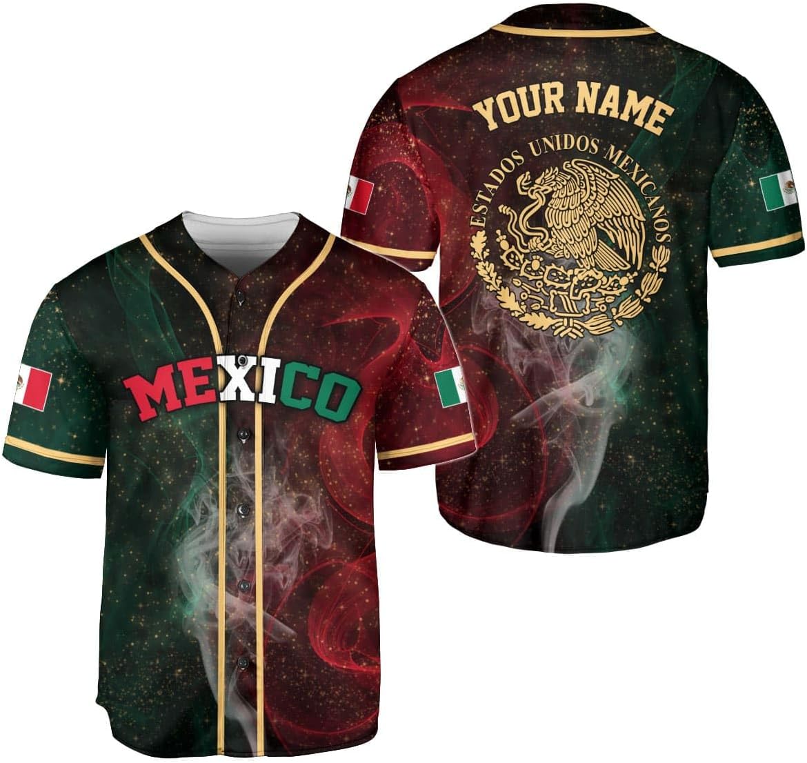 RoyalBro Personalized Mexico Baseball Jersey, Mexican Jersey for Men & Women, Mexican Flag Jersey, Mexico Shirt Camisas
