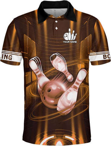 Custom Bowling Polo Shirt Personalized 3D Team Name Bowling Shirts for Men Women Jersey Unisex Bowler Short Sleeve Gift Tee