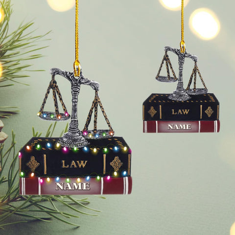 Personalized Lawyer Name Ornament, Santa's Favorite Lawyer Ornament, Future Lawyer Gift for Graduation Christmas, Custom Law School Student Ornament, Xmas Holiday Keepsake Gift for Attorney (1, LW6)