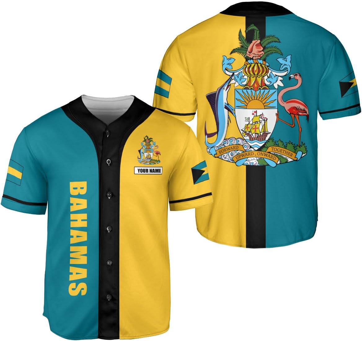 Personalized Bahamas Baseball Jersey Shirt Bahamas Pride Flag Bahamian Jersey Soccer for Men and Women