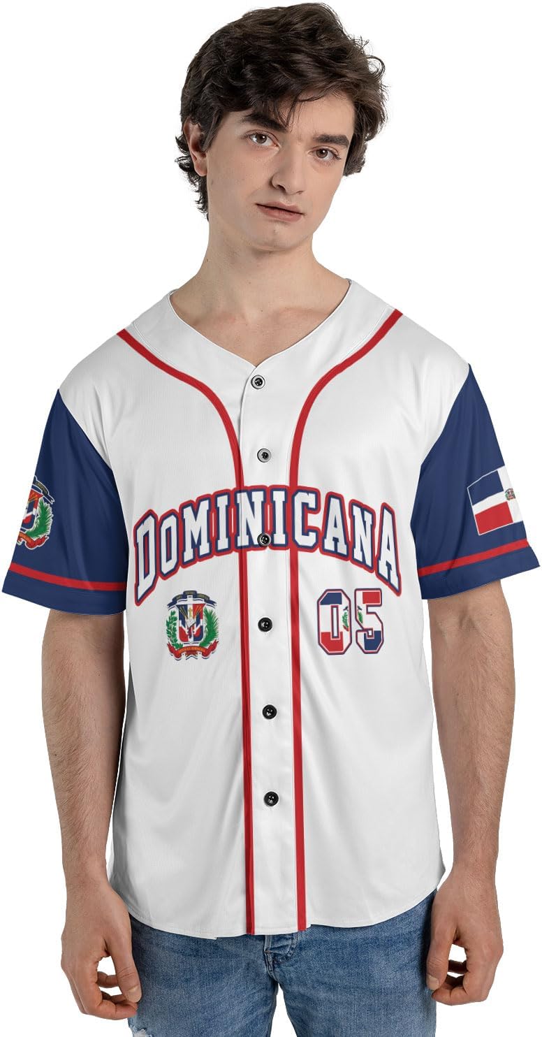 Custom Dominican Jersey for Men Dominican Baseball Jersey Dominican Baseball Jersey Dominicana Shirt Dominican Flag Jersey