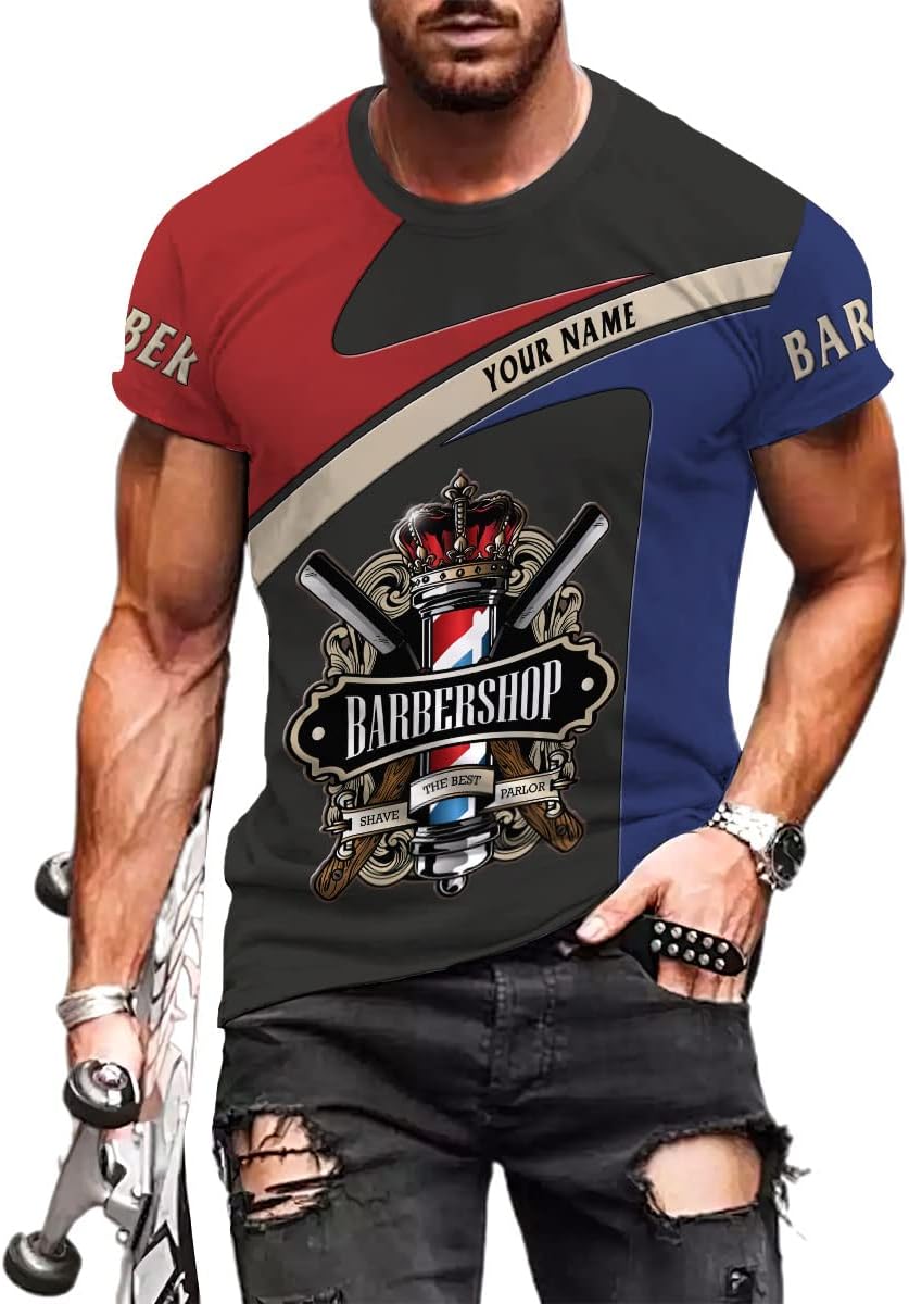 MAPrints Personalized Barber 3D All Over Printed Shirt Haircutting Hairstylist Funny T Shirt Gift