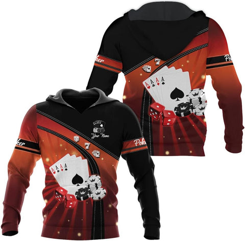Personalized Poker Shirt, Poker Player Shirt, Funny Casino Poker Pattern 3D Over Print, Unisex Poker Tshirt Men Women