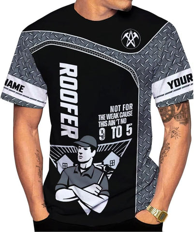 Personalized Roofer Tshirt, Roofing Shirt Men, Gift for Roofer 3D All Over Printed Tshirt, Gift for Father's Day and Birthday