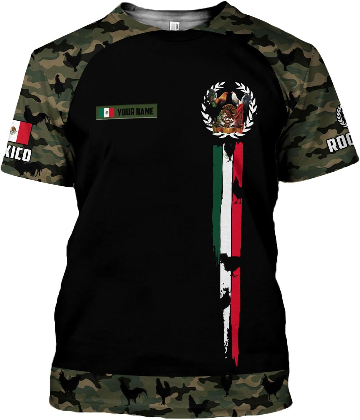 AOVL Personalized Rooster shirts 3D Rooster Mexican Shirts for Men Rooster Mexico Shirt Rooster Shirt for Men Women S-5XL