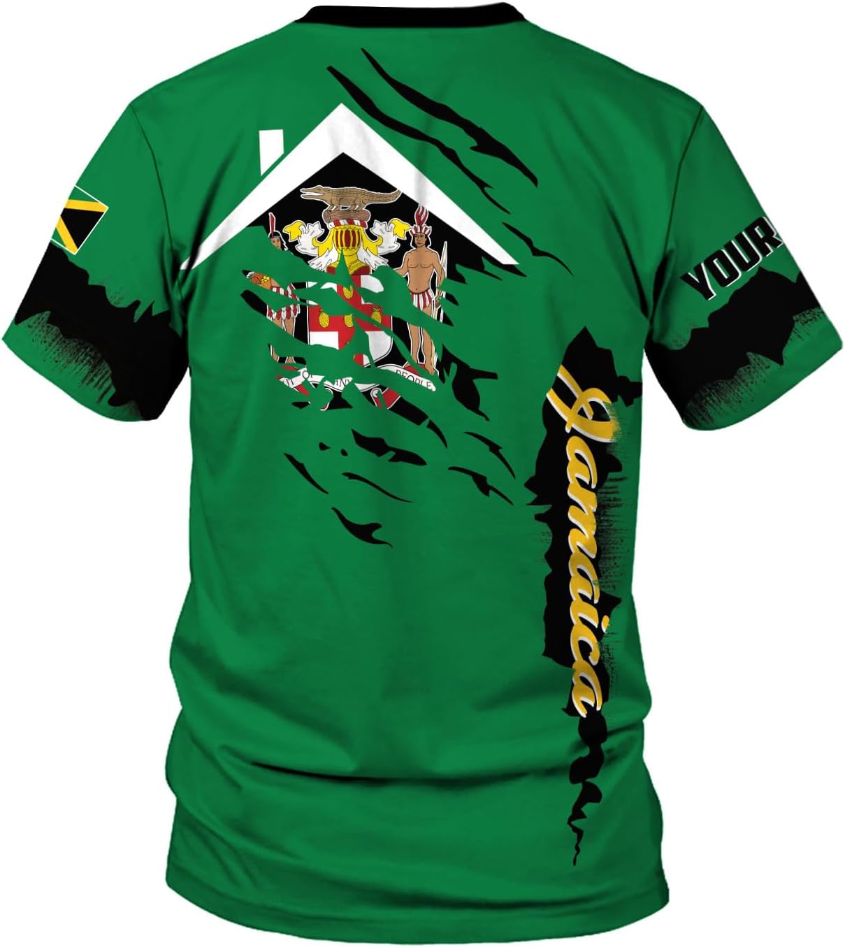 Ligthuy Personalized Jamaica Shirt 3D, Custom Jamaica Flag Lion Shirt for Men and Women, Jamaican Pride T-Shirt Unisex