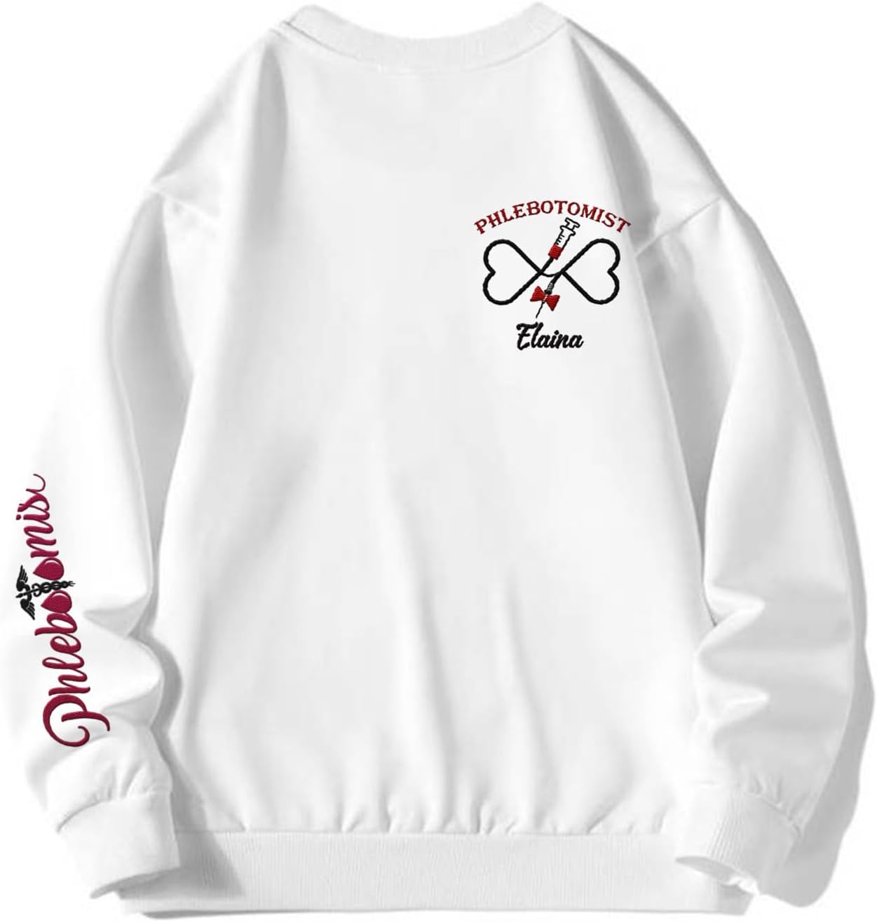 Custom Phlebotomist Sweatshirt Medical Sweater Phlebotomy Tech Shirt Syringe Needle Blood Gift New Technician Veins