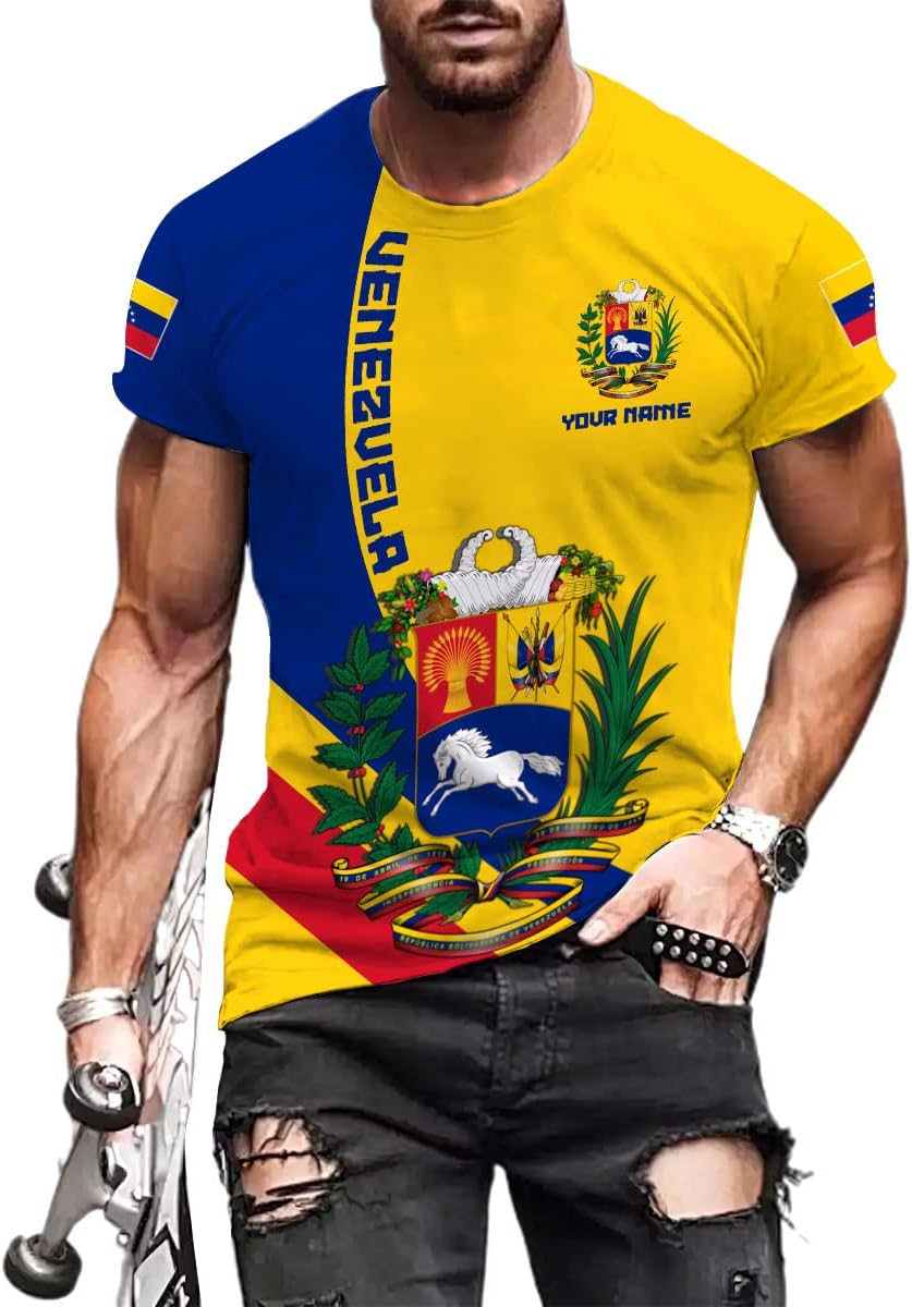 Royal Fight Personalized Coat of Arms Shirt with Venezuela Flag - Pride Shirts for Men & Women