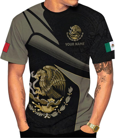 Personalized Mexico Shirt for Men Mexico T Shirts for Women Custom Mexico Flag Shirts for Mexican Independence Day