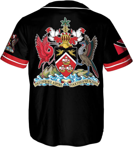 Podagree Personalized Trinidad & Tobago Baseball Jersey, Trinidad and Tobago Proud Flag Shirt Coat of Arms Gift Men Women