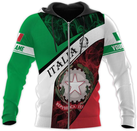 Ligthuy Personalized Name Italy Shirt 3D, Custom Italian Shirt Flag for Men and Women, Italia Shirt Soccer Unisex Size