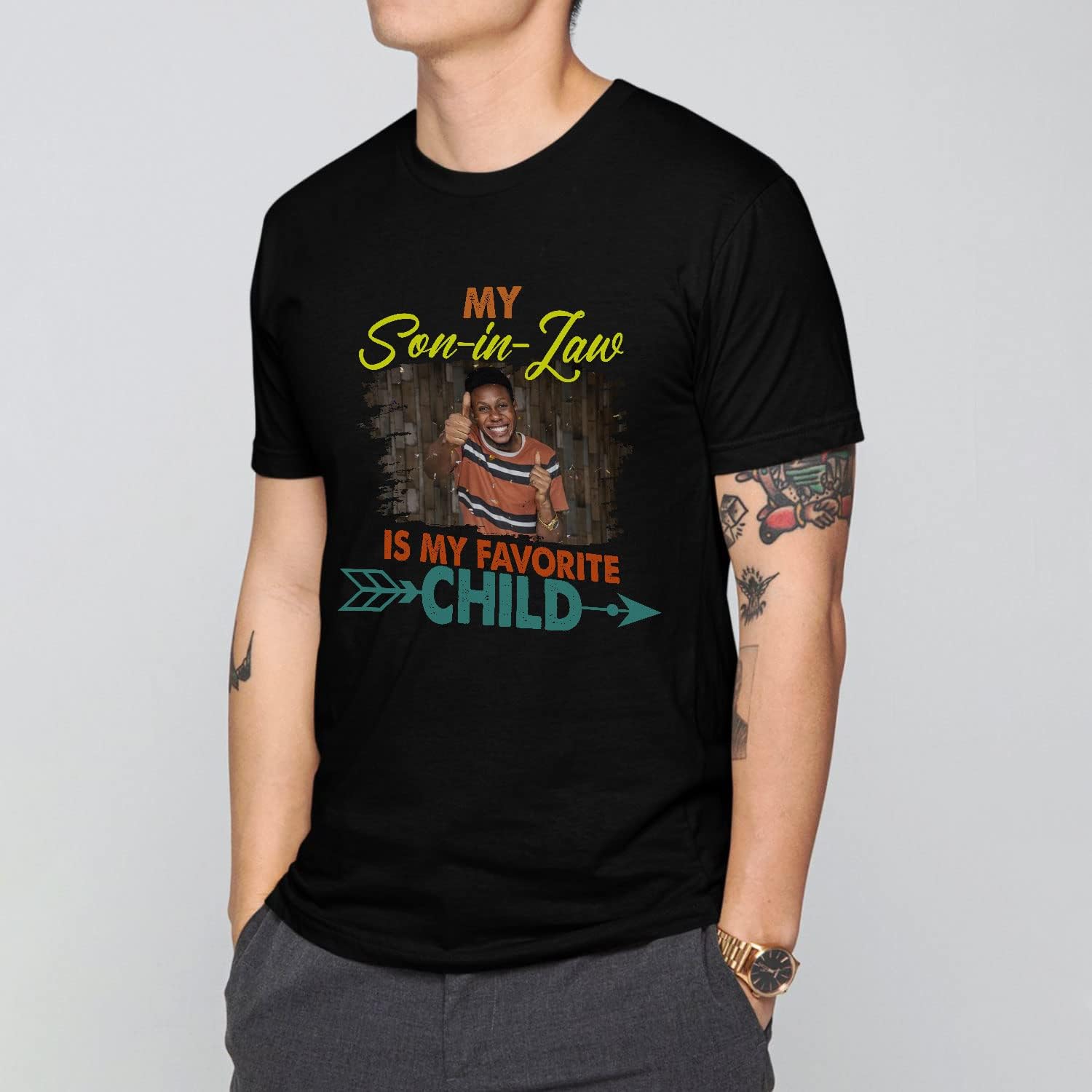 HomeDesign Personalized My Son in Law is My Favorite Child Shirt, Son in Law Tshirt, My Favorite Child is My Son in Law Shirt