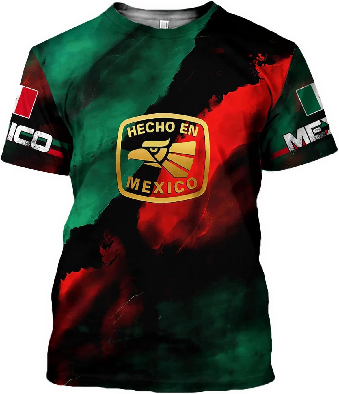 Mostefy Personalized Name Mexican Shirts 3D Customized Mexico Shirt US Flag, Mexican Shirts for Women Unisex