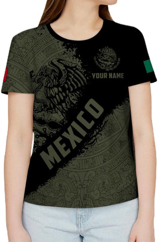 Mostefy Personalized Name Mexican Shirts 3D Customized Mexico Shirt US Flag, Mexican Shirts for Women Unisex