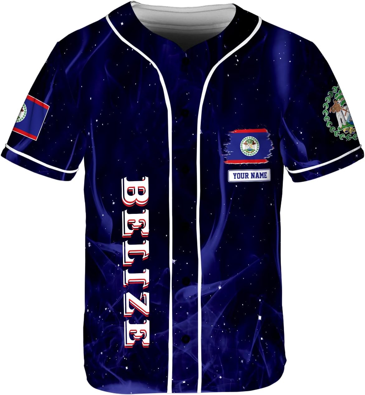 Podagree Personalized Belize Baseball Jersey Camisa Shirt, Belizean Flag Jersey, Belizean Pride Jersey for Men and Women