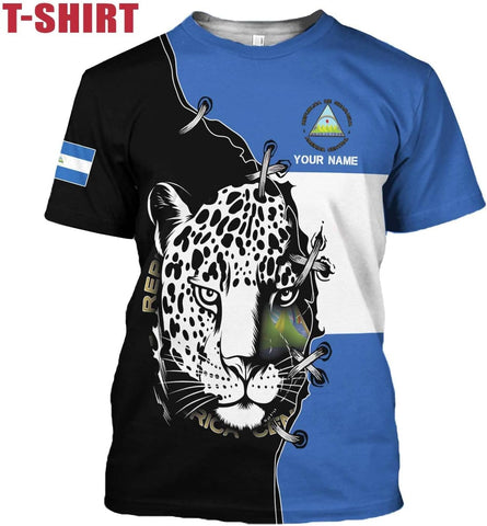 Personalized Nicaragua Shirt Custom Nicaragua Flag Lion Shirt for Men & Women Nicaraguan Camisas T-Shirt, Nicaragua Tshirt