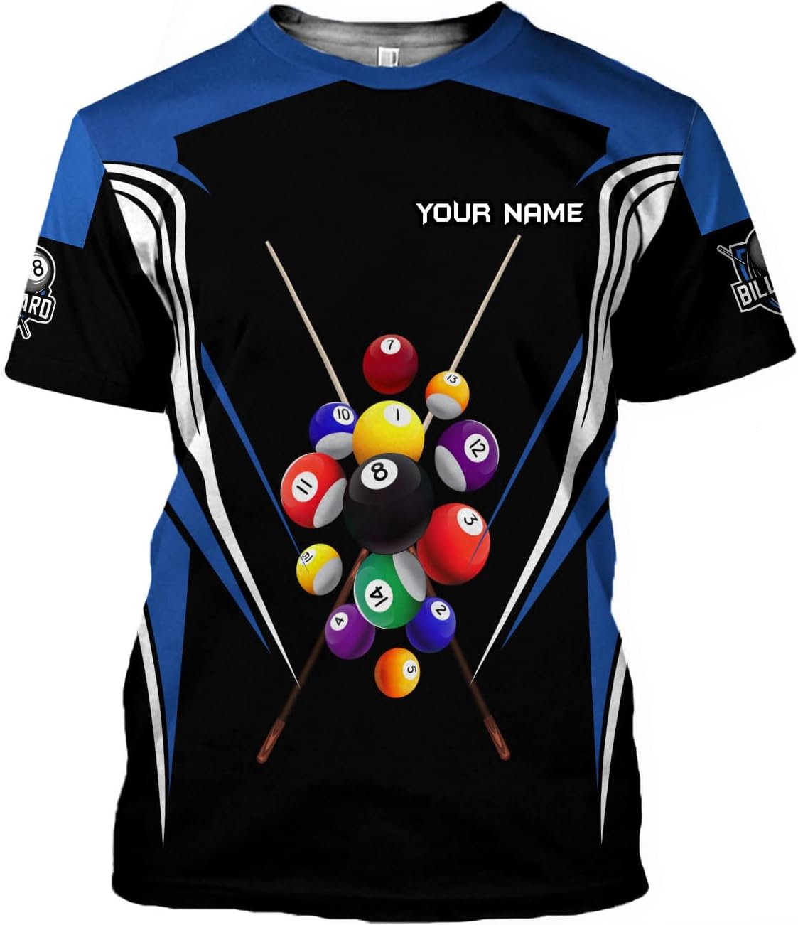 MoonArt Personalized Billiard Shirts 3D Billiard Shirt Custom Billiard Flag Shirt Men's Pool Billiards Shirt 8 Ball Men Women
