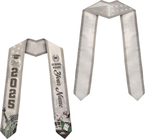 Pretyprints Custom Nigerian Graduation Sash, Nigeria Graduation Stole Customize, Nigerian American Flag Graduation Sash 2025