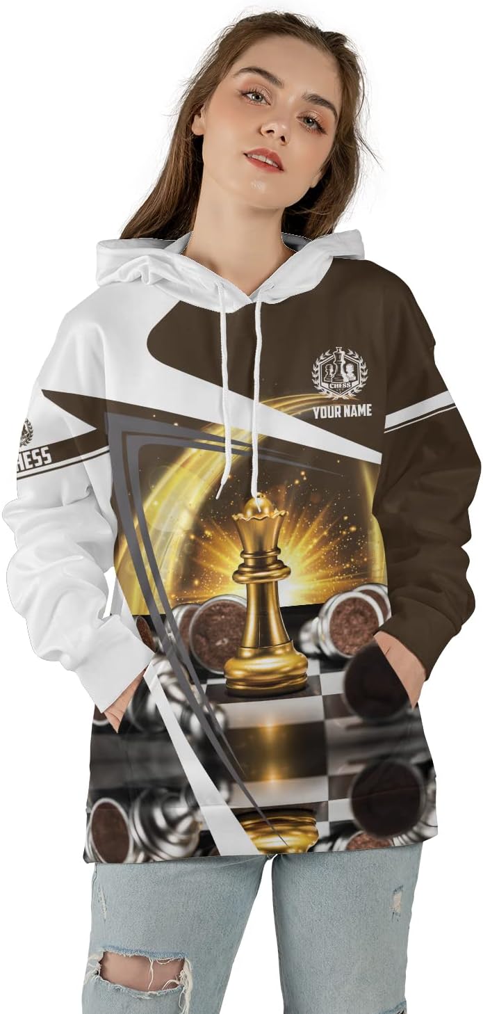 MAPrints Personalized Name Chess 3D Shirt, Custom Name Chess 3D Tshirt Hoodie Sweater for Men, Women, Gifts for Chess Lover