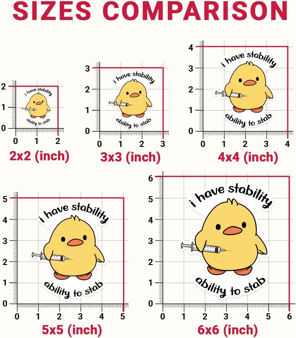 3Pcs I Have Stability Ability To Stab Funny Cute Duck Sticker, Duck Nurse Bumper Sticker, I Will Stab You Sticker, Funny Nurse Medical Healthcare Decal- Sticker For Laptop Water Bottle Phone Helmet 3"