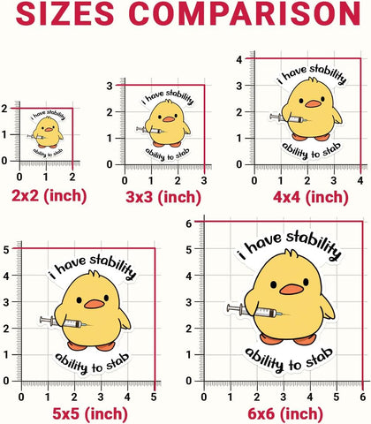 3Pcs I Have Stability Ability To Stab Funny Cute Duck Sticker, Duck Nurse Bumper Sticker, I Will Stab You Sticker, Funny Nurse Medical Healthcare Decal- Sticker For Laptop Water Bottle Phone Helmet 3"