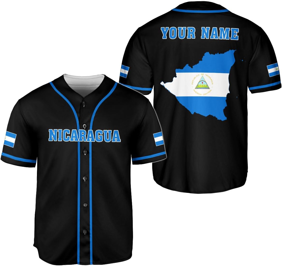 Podagree Personalized Nicaragua Baseball Jersey Shirt Name Nicaraguan Baseball Jersey for Men & Women Nicaraguan Camisas