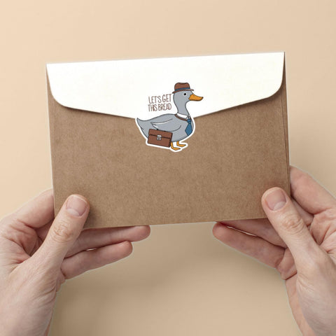 (3pcs) Let's Get Started This Bread Sticker, Cute Duck Sticker Gifts Duck Lovers, Meme Duck Sticker Die-Cut Waterproof Vinyl Sticker Laptop Water Bottle Window Phone Helmet