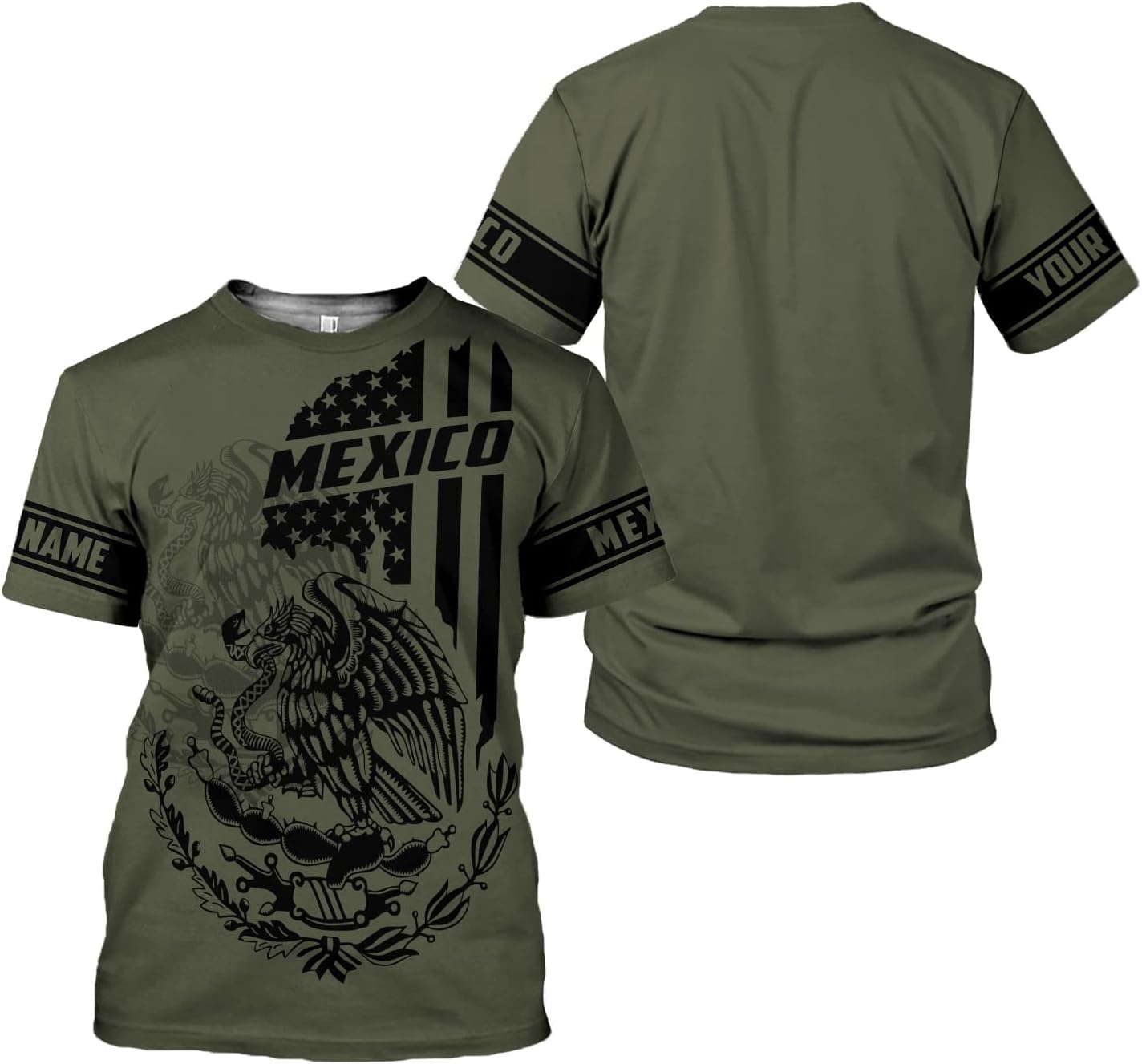 Personalized Name Mexican Shirts for Men, Customized Mexico Shirts for Men, Mexico Shirts for women Mexico Shirt Eagle Flag Mexican Eagle Unisex Shirt, Sweatshirt, Hoodie, Zip Hoodie AD679, 5X-Large