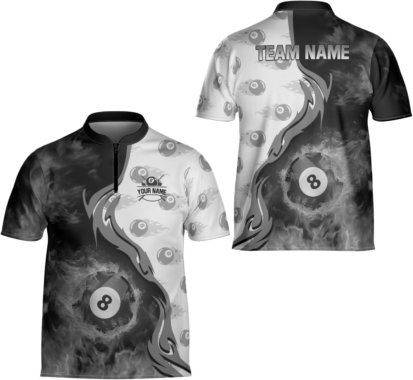 Ligthuy Personalized Billiard Jersey 3D, 8 Ball Shirt, Billiards Shirts for Men, Billiard Gifts for Men and Women S-5XL