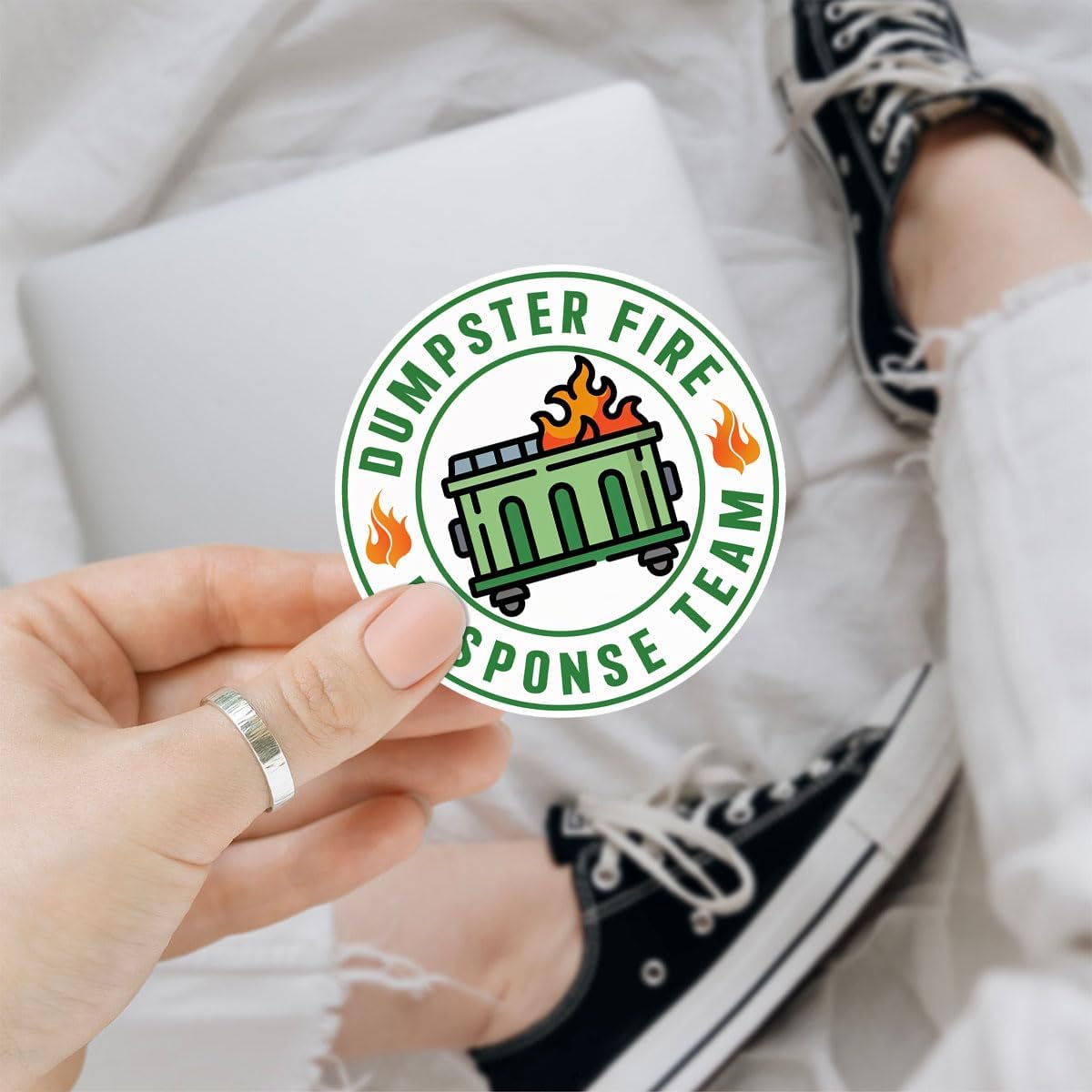 3Pcs Dumpster Fire Response Team Sticker Funny Meme This is Fine Dumpster Fire Sticker Gift Dumpster Fire Response Team Stickers Dumpster Fire Decal for Laptop Bottle Phone Car Hard Hat 3"x3"