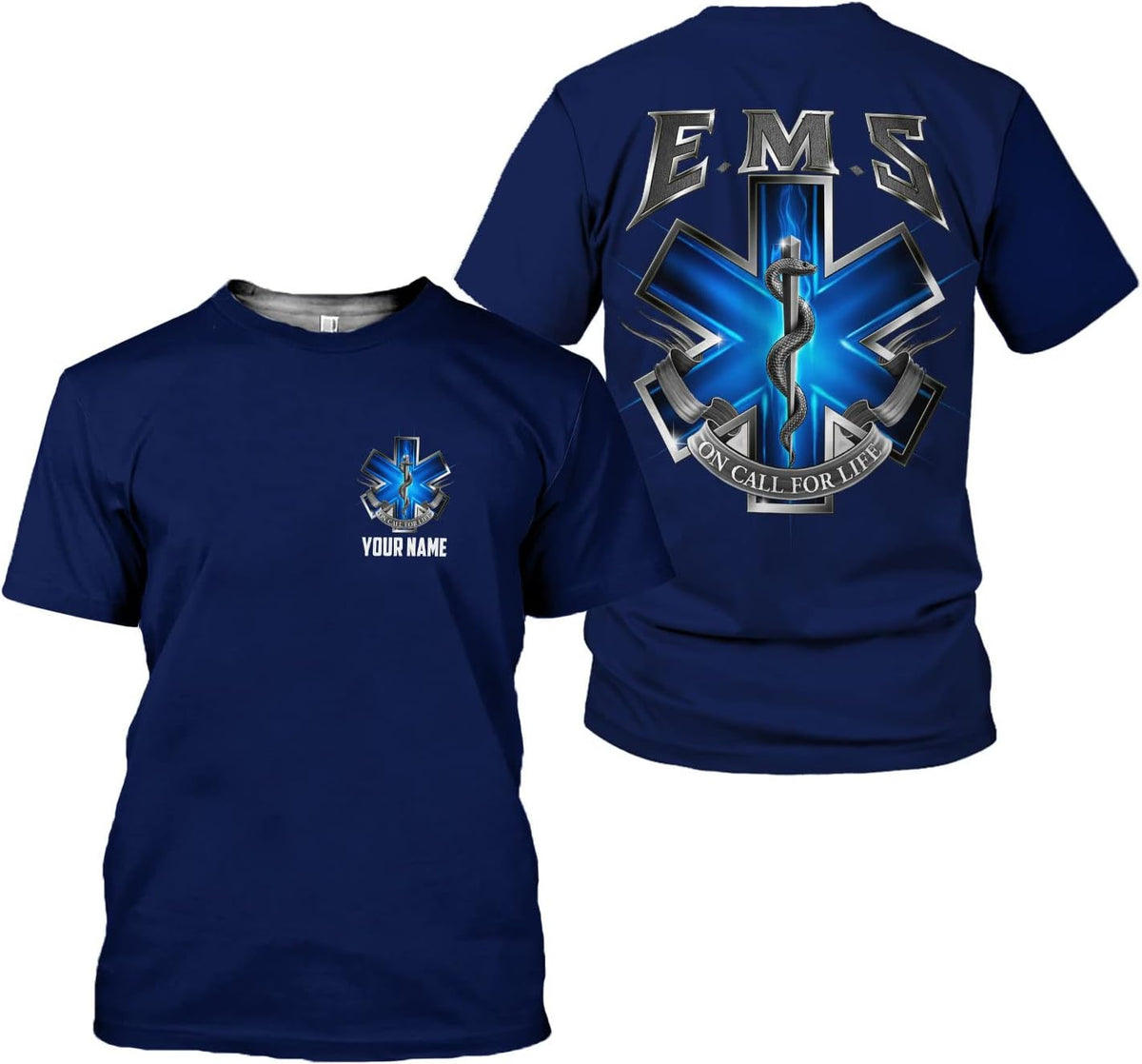 Mostprints Personalized EMT Shirt, EMS Shirt, Customized EMS Shirts,EMT Paramedic Uniform Emergency Medical Technician Shirts