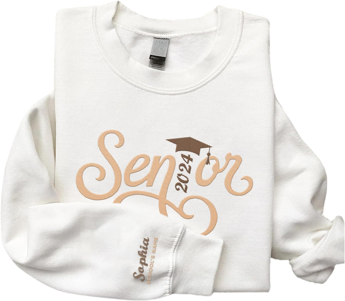 MAPrints Personalized Senior 2024 Embroidered Sweatshirt, Graduation 2024 Class Of 2024 Senior Class Of 2024 Graduation Shirt