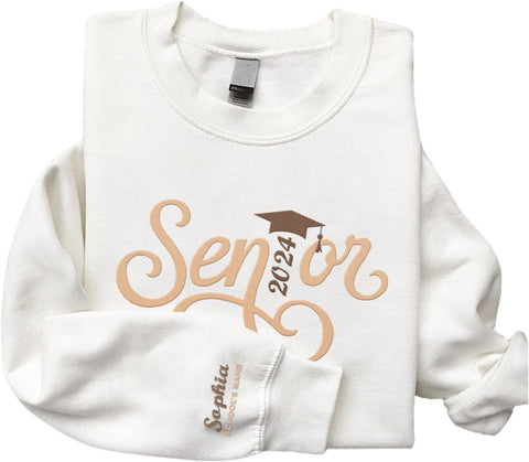 MAPrints Personalized Senior 2024 Embroidered Sweatshirt, Graduation 2024 Class Of 2024 Senior Class Of 2024 Graduation Shirt