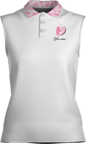 Podagree Personalized Golf Polo Shirts for Women Sleeveless with Collar, Funny Shirts for Women, Ladies Sleeveless Golf Shirt