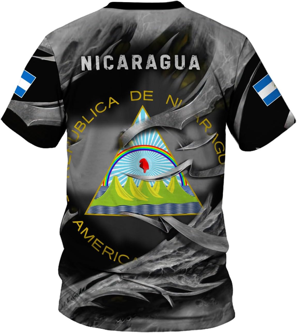 Rivelus Personalized Nicaragua Shirt 3D, Nicaragua Flag Shirts, Nicaraguan Camisas T-Shirt, Unisex Shirts for Men Women