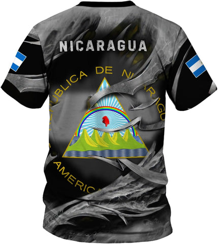 Rivelus Personalized Nicaragua Shirt 3D, Nicaragua Flag Shirts, Nicaraguan Camisas T-Shirt, Unisex Shirts for Men Women