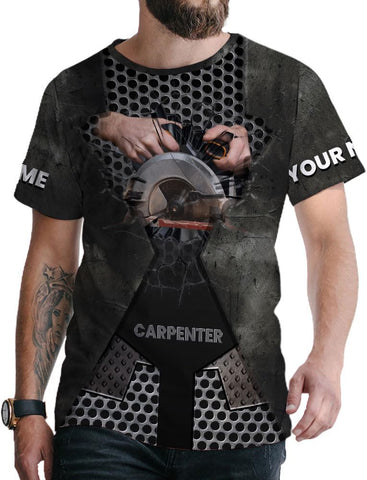 Personalized Carpenter Shirt Custom Carpenter Shirts Woodworking Carpentry Woodworker 3D T Shirts Tshirt for Men and Women