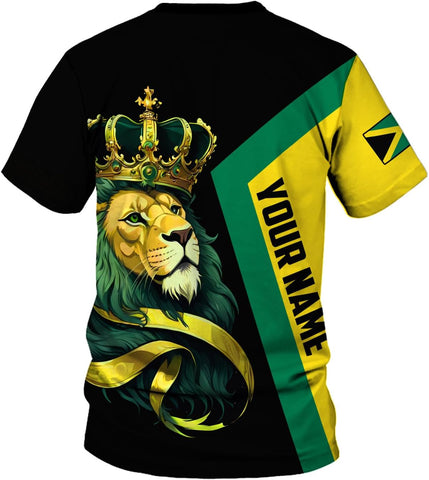 AOVL Personalized Jamaica Shirts Jamaican Pride T-Shirt Jamaica Flag Lion Tshirt Jamaicana Shirts Jamaica Shirt for Men Women