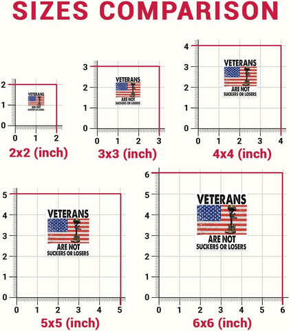 (3 Pcs) Veterans are Not Suckers Or Losers Sticker, Funny Political Sticker Adult Humor Anti Trump Bumper Stickers -Vinyl Stickers for Laptop Water Bottle Phone Car Window Helmet 3 Inches (V2)