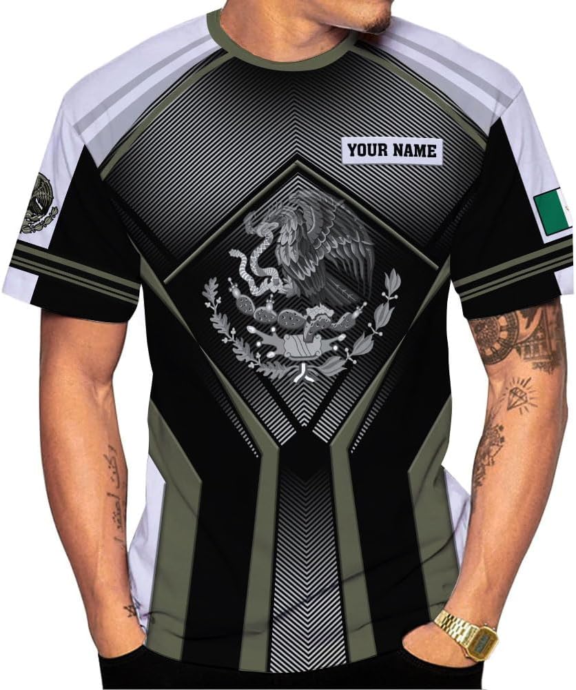 Rivelus Personalized Name Mexican Shirts for Men, Customized Mexico Shirts for Men, Mexico Shirts for Women Mexico Shirt