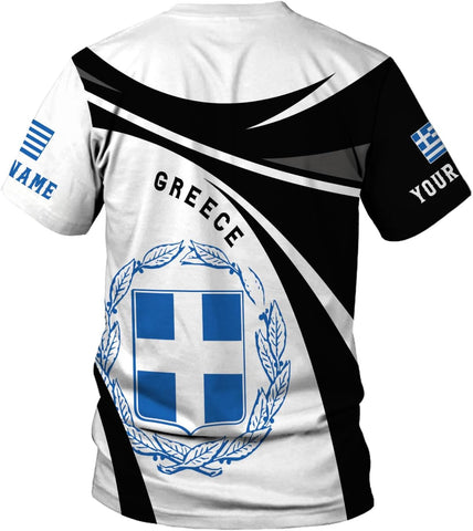 Suseaz Personalized Greece Hoodie Greek Coat of Arms Flag Grecian 3D Sweatshirt Greece Zip Hoodie Grecian Pride Gift Shirt