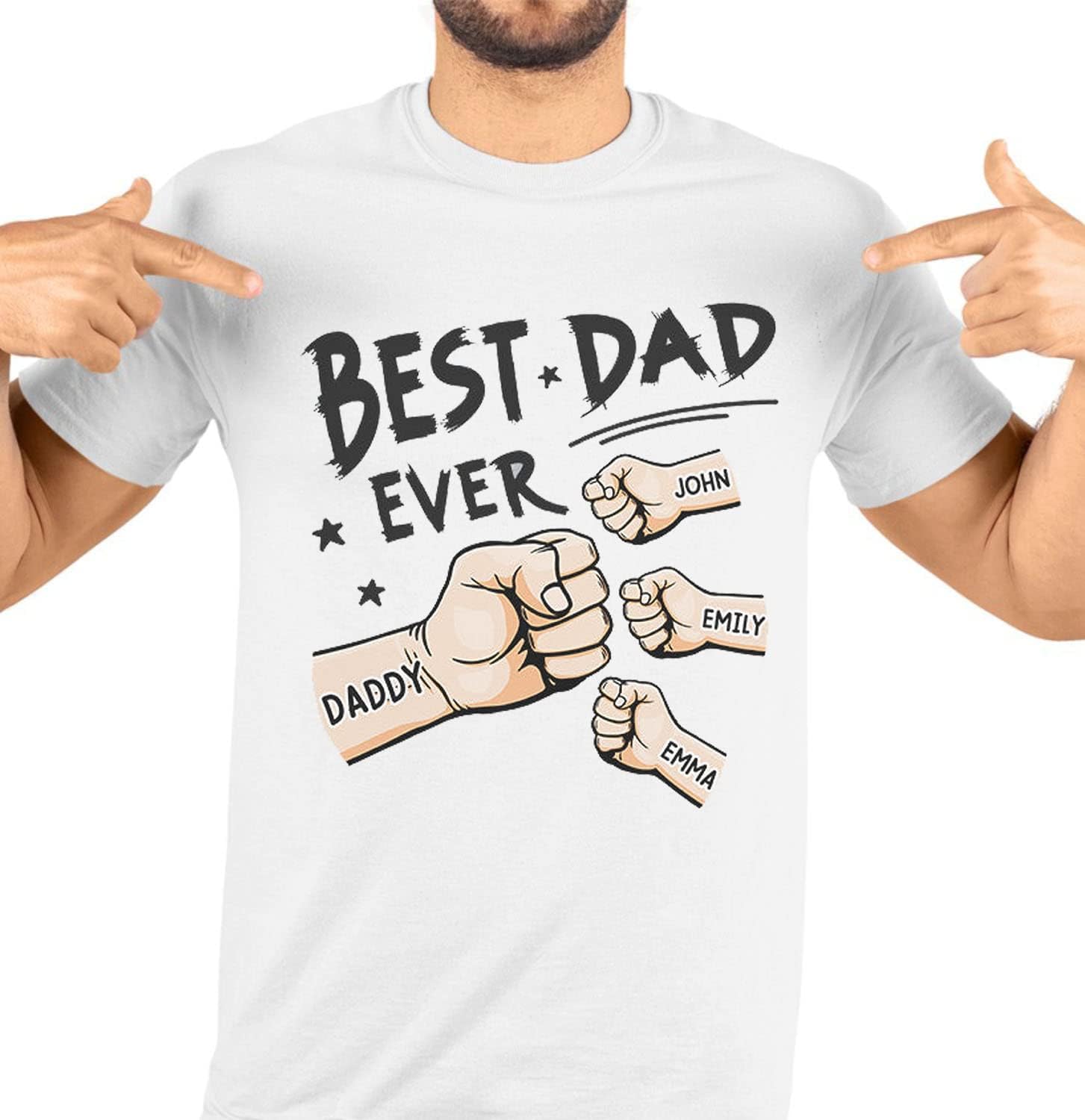 Personalized Dad Shirt, Custom Daddy Shirts for Men, Kids Hold Grandpa Hand Shirt Grandpa Shirt, Gifts for Father Day