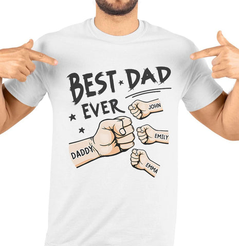 Personalized Dad Shirt, Custom Daddy Shirts for Men, Kids Hold Grandpa Hand Shirt Grandpa Shirt, Gifts for Father Day