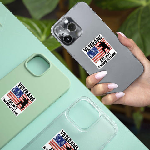 (3 Pcs) Veterans are Not Suckers Or Losers Sticker, Funny Political Sticker Adult Humor Anti Trump Bumper Stickers - Stickers for Laptop Water Bottle Phone Car Window Helmet Vinyl Stickers 3 Inches