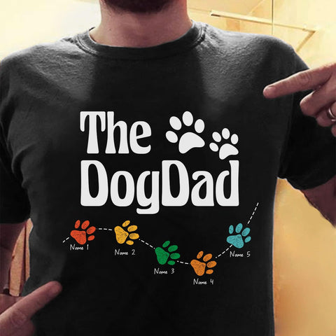 Personalized Dog Dad Shirts for Men, Best Dog Dad Ever Tshirt Gifts Fathers Day, Custom Funny Dogfather T-Shirt (TS17)