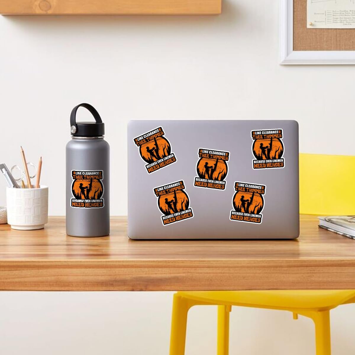 3 Pcs Line Clearance Tree Trimmer Sticker, Arborist Tree Work Sticker, Arborist Lumberjack Sticker, Arborist Chainsaw Sticker for Waterproof Laptop Water Bottle Phone Car Window Helmet 3 Inches