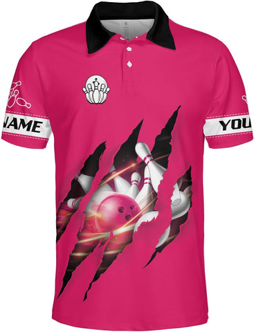 Custom Bowling Polo Shirt Personalized 3D Team Name Bowling Shirts for Men Women Jersey Unisex Bowler Short Sleeve Gift Tee